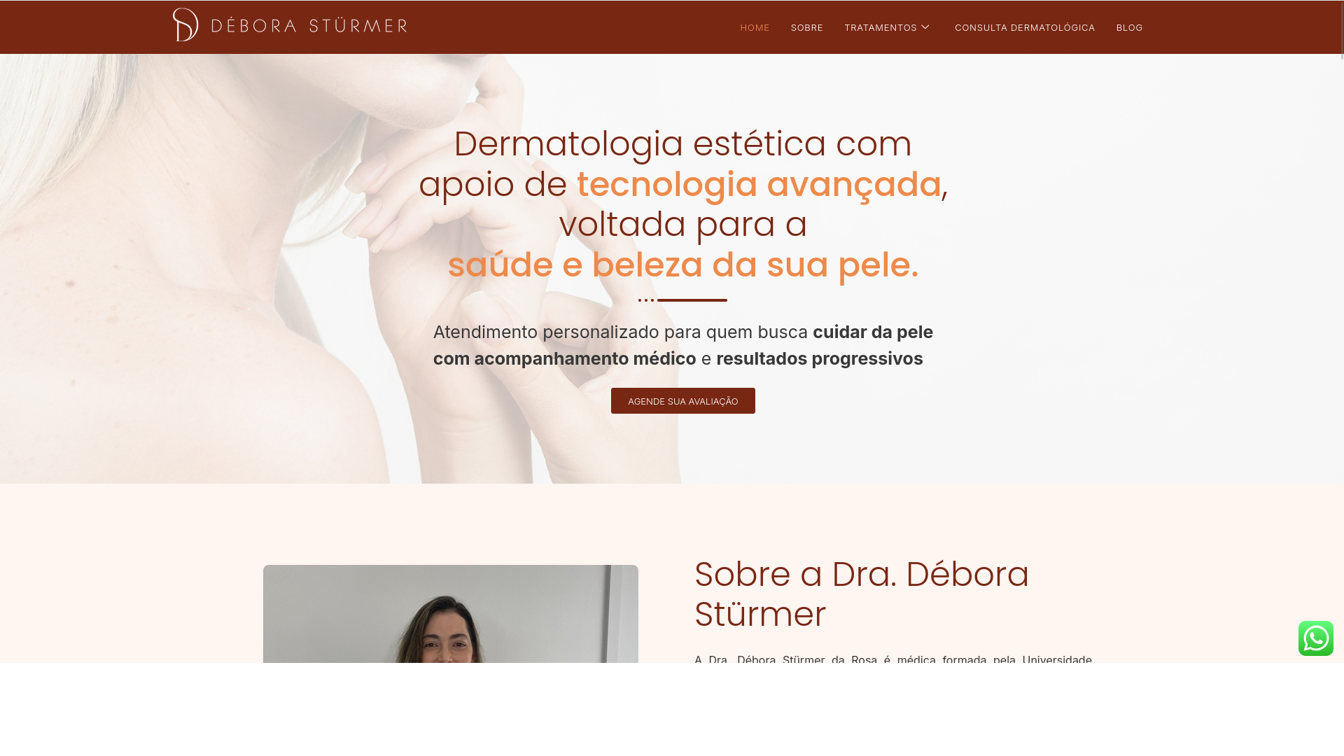 Visualização Site Dra. Débora