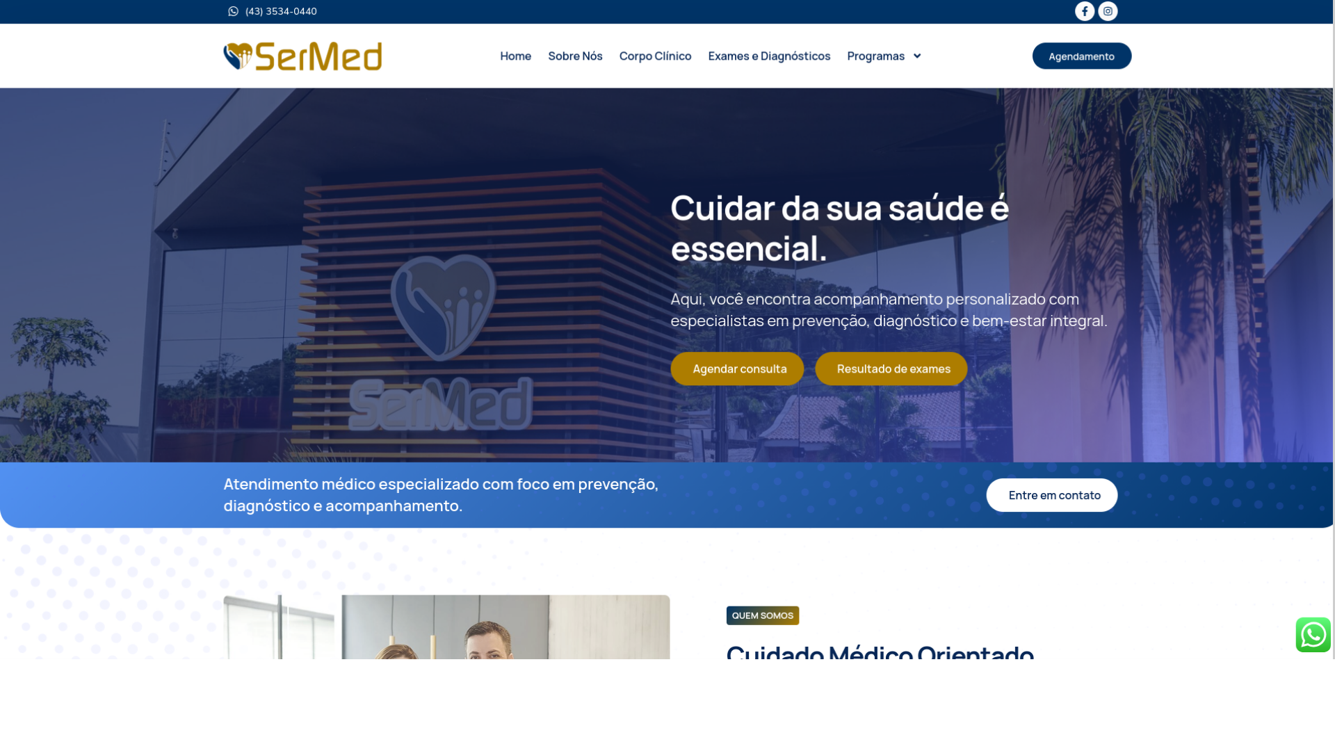 Visualização Site SERMED