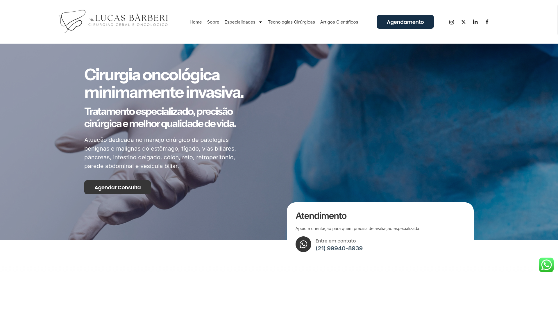 Visualização Site Dr. Lucas Bàrberi
